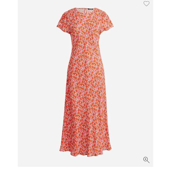 J. Crew Dresses & Skirts - J Crew Dress 8 Womens Short Sleeve Gwyneth Cupro Blend Slip Floral Spring Sheath